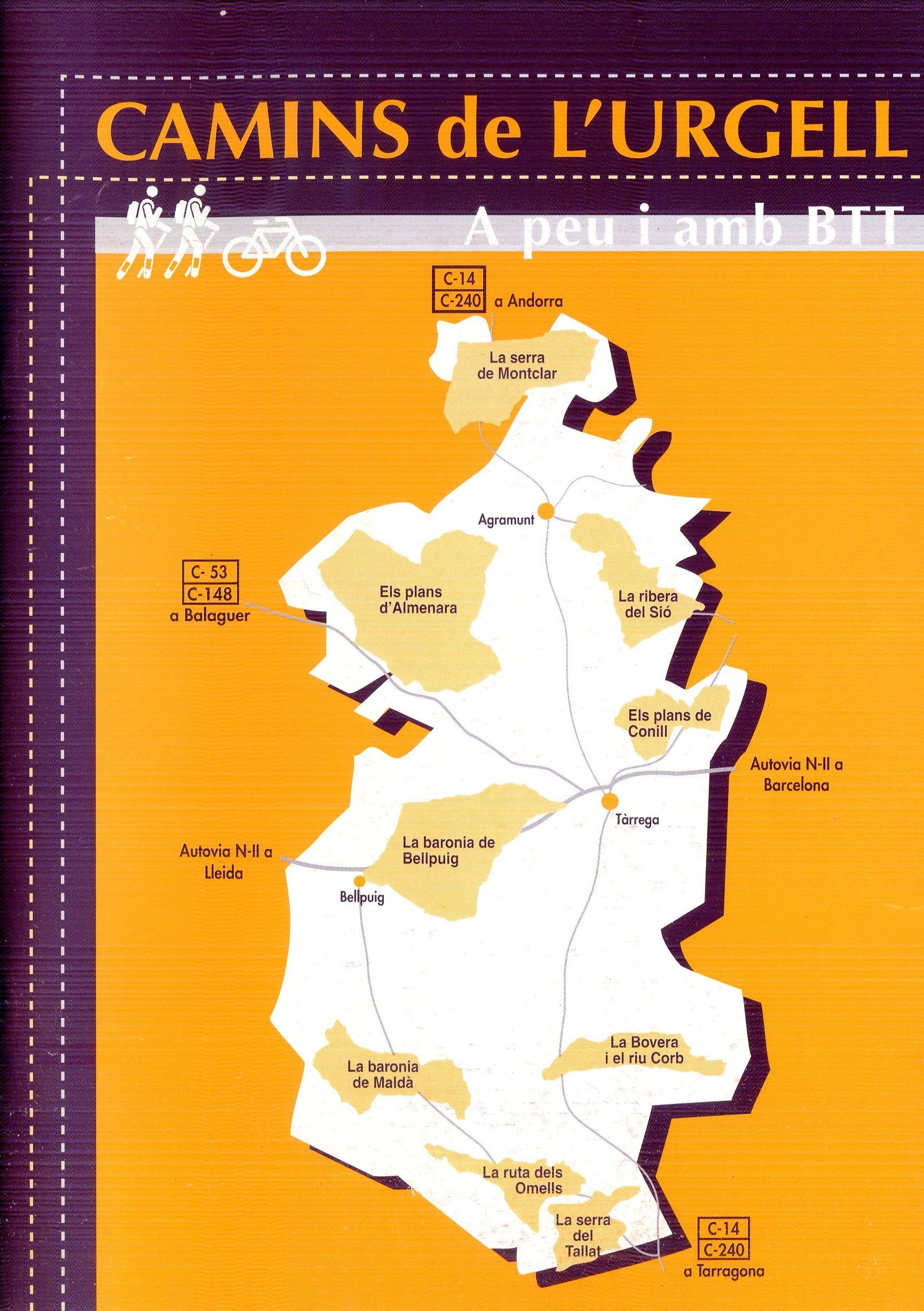 Camins de l'Urgell : A peu i amb BTT - Portada